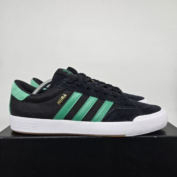 New adidas Nora 'Black Court Green' Men's Suede Shoes Size 9.5 - Picture 3 of 8